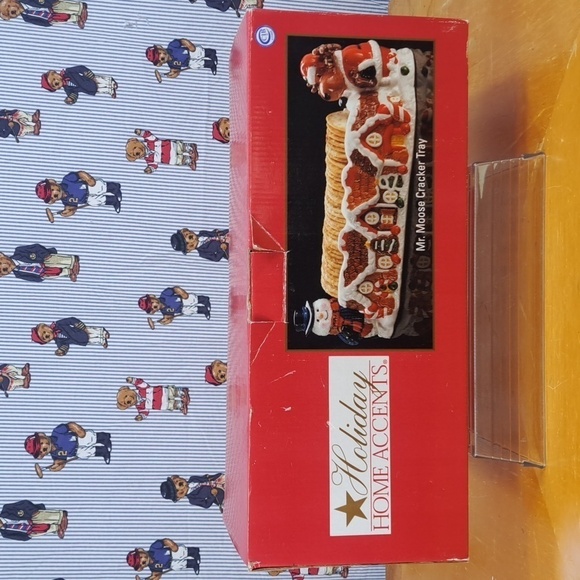 Mr. Moose Santa & Snowman gingerbread house Christmas holiday cracker tray - Picture 8 of 10